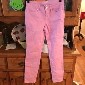 Pink low rise skinny jeans